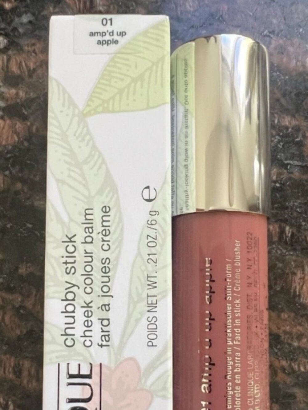 Clinique Chubby Stick Cheek Color Balm Cream Blush Amps Up Apple NIB